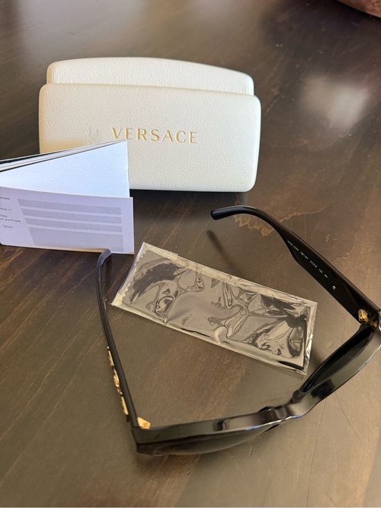 Vintage Versace Black Round Oversized Women\'s Sunglasses